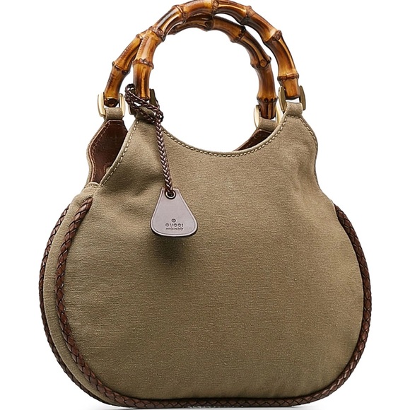 Gucci Pre-Owned
2000-2015 Bamboo line braided-trimming canvas handbag - Picture 5 of 15